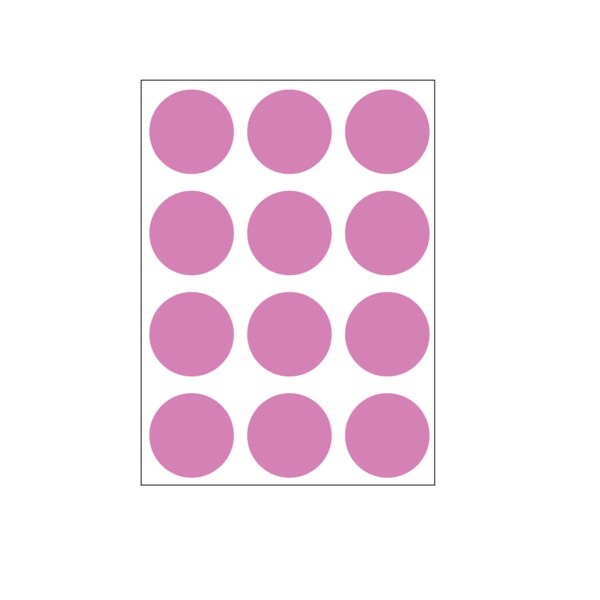 1-1/4" Color Coding Dots Magenta - Sheet Form